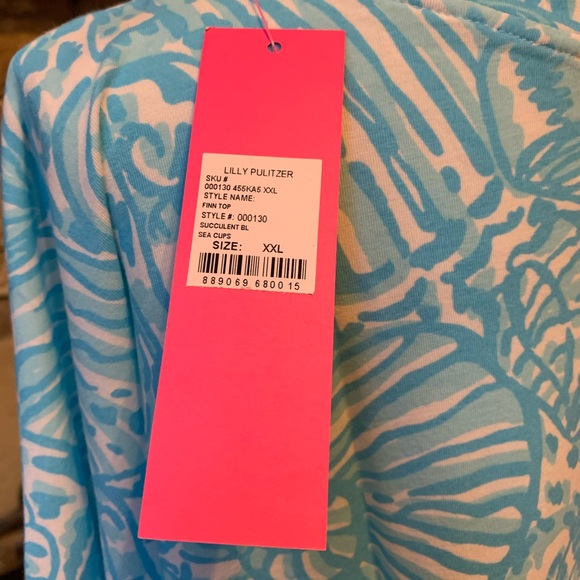 NWT Lilly Pulitzer Finn Top Succulent Blue Sea Cup - Picture 10 of 10
